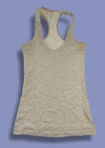 Lululemon Cool Racerback Petite Dot Dune Tank Size 2 *stains* - Picture 1 of 10