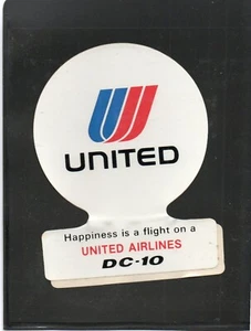 Vintage Airline Luggage label Sticker DC-10 McDonnell Douglas UNITED AIRLINES - Picture 1 of 2