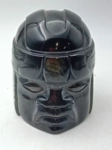 volto vetro ossidiana messico - Foto 1 di 3