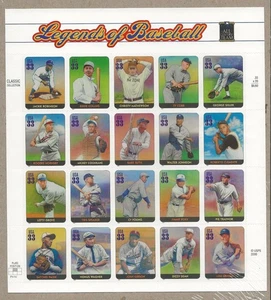 Scott #3408 Legends of Baseball Pane of 20 32¢ Stamps (2000) [668 - Picture 1 of 1