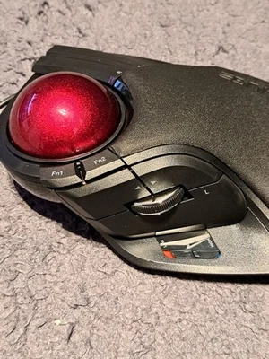 ELECOM M-HT1URBK Wired Trackball Mouse Larger, Ergonomic Design, 8-Button Functi - Bild 1 von 4