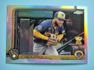 2025 Topps Chrome Jackson Chourio Image Variation Refractor #262 SP BREWERS - Picture 1 of 2