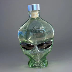 Outer Space Vodka Alien Head Green Glass Bottle Empty 750 ml. 7.5" Decanter - Picture 1 of 6