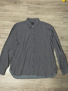 Tom Ford Button Front Shirt Blue White Long-Sleeve Cotton Silk 46/18 - Picture 1 of 11