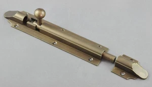 BARREL BOLT-SHAPED VICTORIAN STYLE-6 FINISH-HEAVY DUTY-SOLID BRASS-french door - Picture 1 of 9