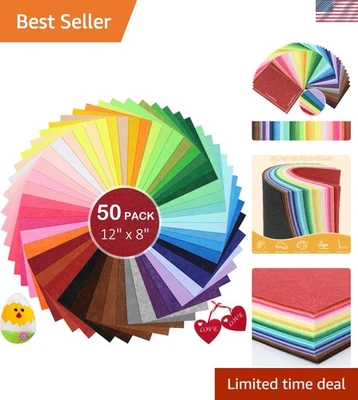 Felt Fabric Sheets Assorted Colors 8x12 Inches Craft DIY Patchwork Decorations - Image 1 of 4