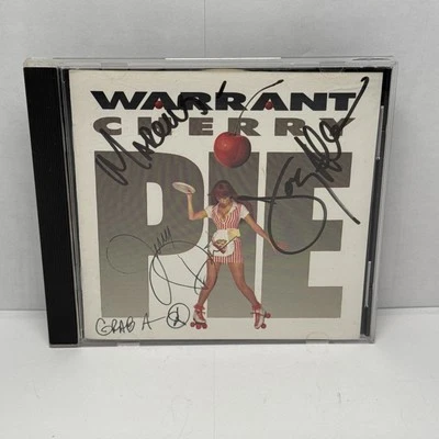 Warrant Cherry Pie CD Glam Metal Signed Joey Allen Jerry Dixon 1990 Glam Metal Foto 1 de 4