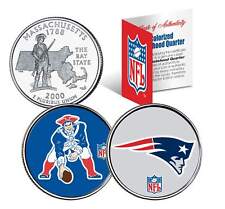 NEW ENGLAND PATRIOTS *Retro & Team Logo* MA Quarters 2-Coin US Set NFL LICENSED