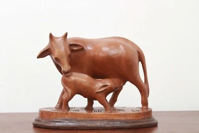 Estatua de vaca y becerro ordeñando de colección decoración del hogar escultura artesanía antigua regalo Foto 1 de 4