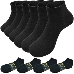 3-12 Pairs Mens Sports Casual Black Ankle Quarter Socks Cotton Low Cut Size 9-13 - Picture 1 of 7