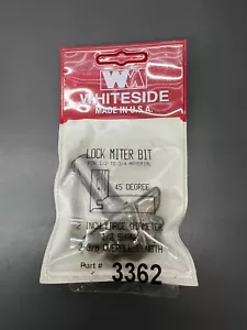 WHITESIDE 3362 LOCK MITER ROUTER BIT FOR 1/2 - 3/4 MTRL 2" DIA 1/2" SH 2-3/8" OL - Picture 1 of 2
