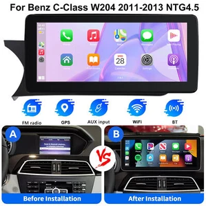 Apple Carplay 6+128GB Android 14 Car Stereo GPS For Mercedes Benz C W204 2011-14 - Bild 1 von 18