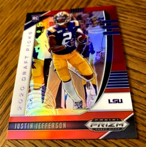 2020 Panini Prizm DP Justin Jefferson "RED" Rookie RC SP LSU / MINNESOTA VIKINGS - Picture 1 of 2
