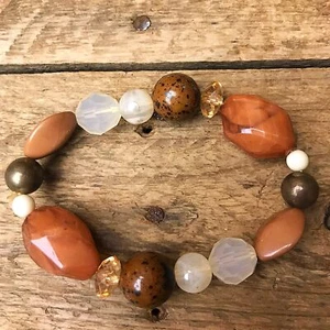 Clear and Brown Bead Bracelet - Picture 1 of 1