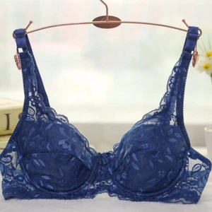 Sexy Woman Lace Bra Fine Embroidery Full Lace Bra Plus Size 40 42 44 DD E F Cup - Picture 1 of 48
