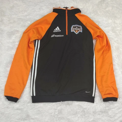 Adidas Houston Dynamo MLS 1/4 Zip Hooded Travel Jacket Black Men's Size S $85 Cover