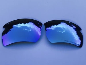 ENGRAVED POLARIZED ICE BLUE MIRROR REPLACEMENT LENSES FOR OAKLEY FLAK 2.0 XL - Picture 1 of 3