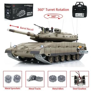 HengLong Upgraded BB IR RC Tank 1/16 IDF Merkava MK IV 3958 360° Rotary Smoke - Picture 1 of 24