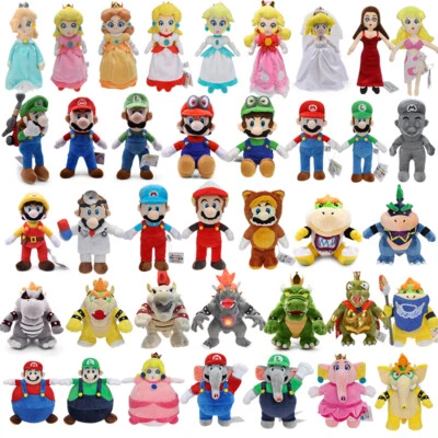 Boneca de pelúcia Super Mario Bros princesa pêssego Bowser brinquedos presente aniversário criança - Imagem 1 de 4