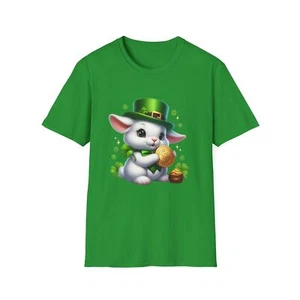 Lucky Bunny St. Patrick's Day T-Shirt, Cute Rabbit Tee, Unisex Holiday Shirt, - Picture 1 of 29
