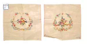 2 asientos de silla Hiawatha de colección preelaborados florales de lona a punta de aguja 24" X 23" Austria - Imagen 1 de 8