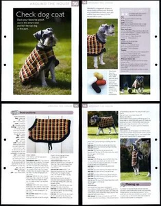 Check Dog Coat #56 Around The House - The Art Of Crochet 2 Page Pattern - Picture 1 of 1