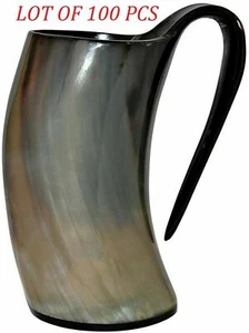Vintage Viking Drinking Horn Mug For Beer Wine Lot of 100 Unit Horn Beer Mug - Picture 1 of 3