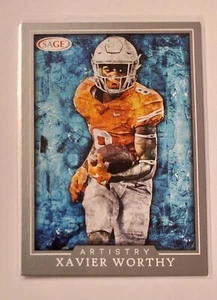 Xavier Worthy Chiefs Longhorns 2022 Sage Artistry Football Silver Parallel - Picture 1 of 1