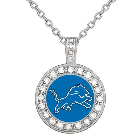 Detroit Lions Elegant Womens 925 Sterling Silver Necklace Football Gift D18 Cover