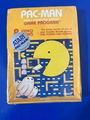 Pac-Man (Atari 2600, 1981) Factory Sealed Box - Rare Vintage NIB, Silver Sticker - Image 1 of 3