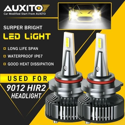 2X AUXITO 9012 HIR2 LED Bombilla Faro Alto Bajo Super Brillante CANBUS Y13 EUO Foto 1 de 4