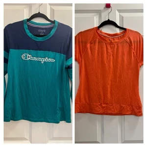 Pack de 2 ropa deportiva auténtica vintage Champions talla pequeña manga corta y larga - Imagen 1 de 13