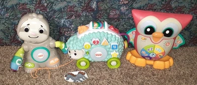 JUEGO DE 4 ROLLIN ROVER FISHER PRICE BÚHO ERIZO PEREZOSO Y ESCENARIOS INTELIGENTES Foto 1 de 4