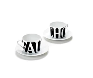 FAUCHON - 2 tazas de café de porcelana con platillos Fauchon - 5,07 oz / 150 ml - Imagen 1 de 1