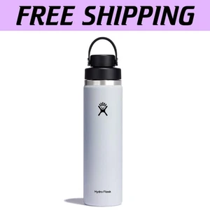BPA-Free 24 Oz Insulated Water Bottle – Cold for 24 Hours, White & Flexible Cap - Picture 1 of 11