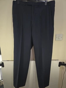 Pantaloni formali vintage Balmain Paris gessato blu navy W38L32 - Foto 1 di 6