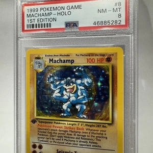 1999 1st Edition Pokémon Game Machamp Holo Base Set #8/102 NM Near Mint PSA 8 - Picture 1 of 6