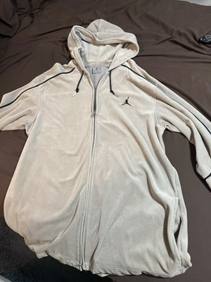 Moletom com capuz Air Jordan Jumpman masculino com zíper tamanho XL cinza camurça Jordan vintage - Imagem 1 de 2