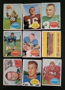 1960 Topps Football Card Lot - 9 Different - W/ Billy Howton and Milt Plum - Picture 1 of 4