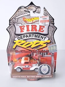 2000 Hot Wheels Fire Department Rods - 1934 3 Window - North Pole AK - Series 1 - Picture 1 of 8