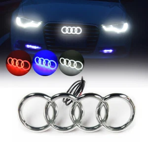 LED Emblem Ringe Vorne Grill Glow Abzeichen Weiß/Rot/Blau Für Audi 27x9.5CM - Bild 1 von 10
