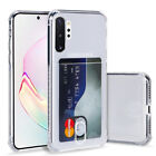 For Samsung S23 S22 Ultra S21 S20 FE A54 A52 A14 Clear Card Slot Soft Case Cover