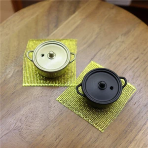 2PC Dollhouse Miniatures 1/12 Scale Soup Pot Stockpot Kitchenware Accessories - Picture 1 of 10