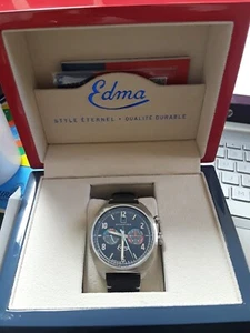 NUEVO EDMA Calendario Epique EM-7000 Automático CRISTAL DE SAFIRA. DEPUIS 1911. - Imagen 1 de 4