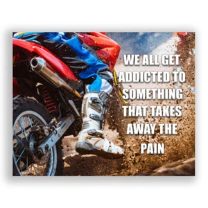 Motocross Dirt Bike Gear Track Ramp Offroad Poster Print Room Wall Decor Office - Picture 1 of 7