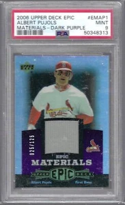ALBERT PUJOLS 2006 UD EPIC MATERIALS DARK PURPLE JERSEY /125 PSA 9 MINT POP 2 - Picture 1 of 1