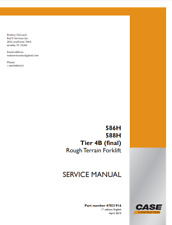 Case 86H 588H Tier 4B Rough Terrain Forklift Service Repair Manual COMB BINDED