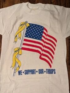 Vintage Desert Storm - "We Support Out Troops" T-Shirt - Größe M - Bild 1 von 1