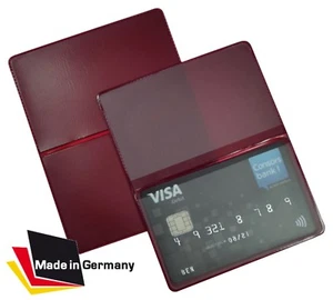 Custodia carta EC NUOVA cartella Bordeaux carta d'identità custodia carta di credito custodia protettiva 1A - Foto 1 di 3