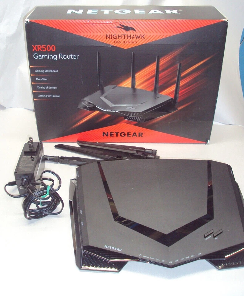 NetGear Nighthawk Pro Gaming XR500 2600Mbps 5-Port Router - Schwarz... - Bild 1 von 1